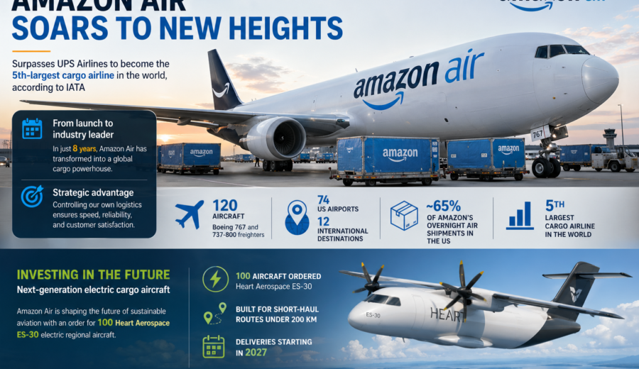 Amazon Air Becomes World’s 5th Largest Cargo Airline