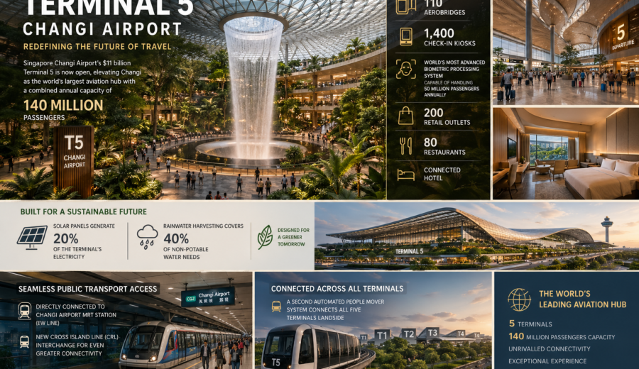 Singapore Changi Airport Opens Terminal 5: World’s Largest