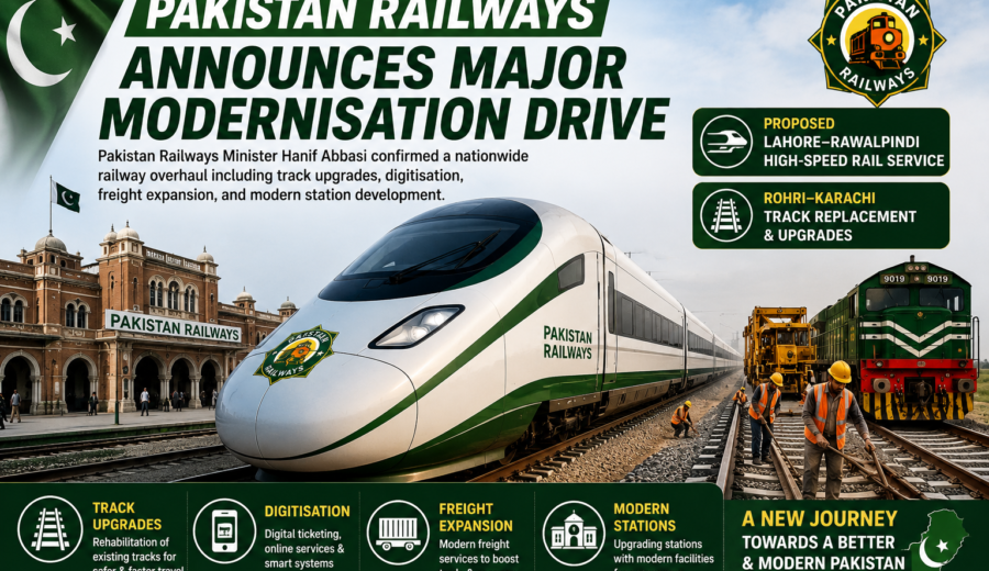 Pakistan Railways Announces Major Modernisation Drive and High-Speed Rail Plans
