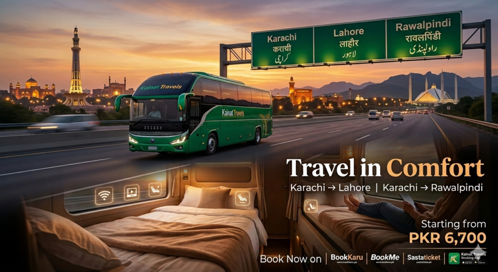 Experience Premium Luxury: Travel from Karachi to Lahore & Rawalpindi in Style!