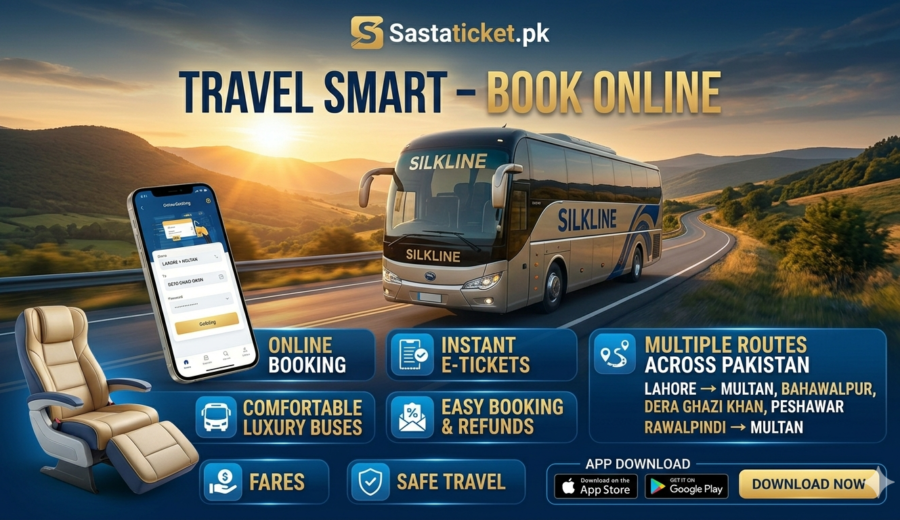 SilkLine Bus Service Online Booking | Routes, Fares & Timings – Sastaticket.pk