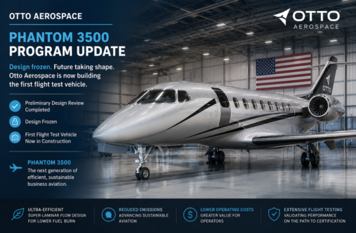 ✈️ Otto Aerospace Advances Phantom 3500 Business Jet Program After Design Freeze