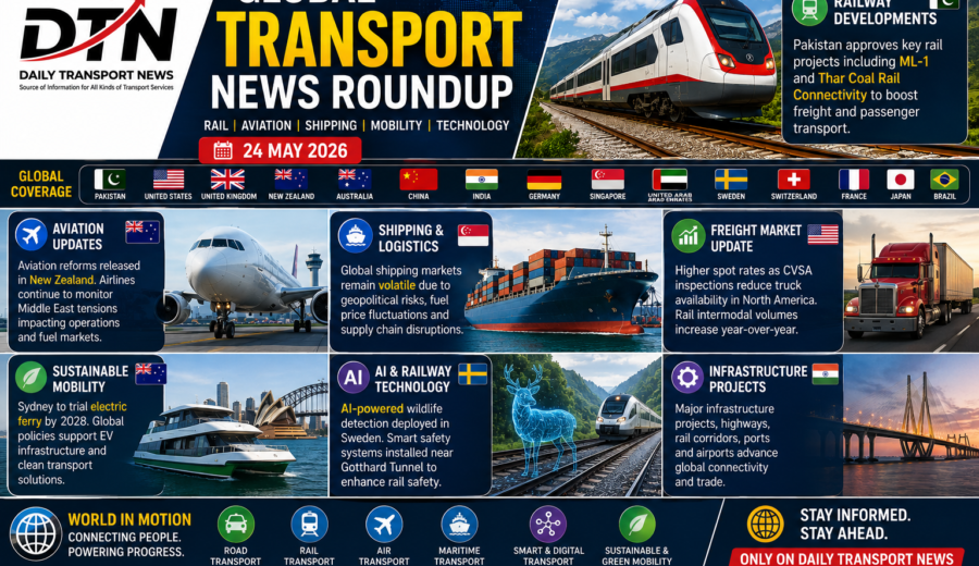 🌍Global Transport News Roundup – Rail, Aviation, Shipping & Smart Mobility Updates | 24 May 2026
