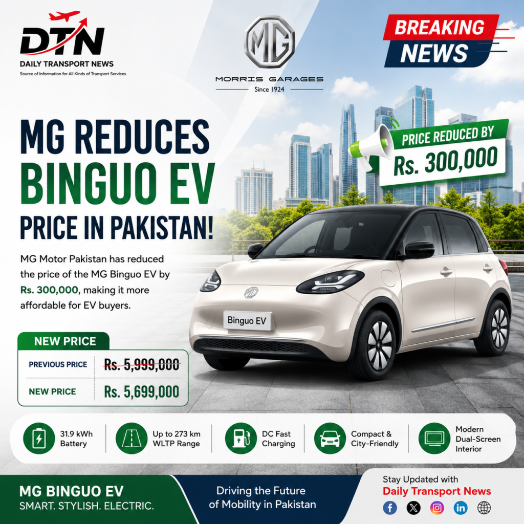 MG Motor Pakistan has officially reduced the price of the MG Binguo EV by Rs. 300,000. The electric hatchback is now available at a more competitive price, boosting Pakistan’s growing EV market.