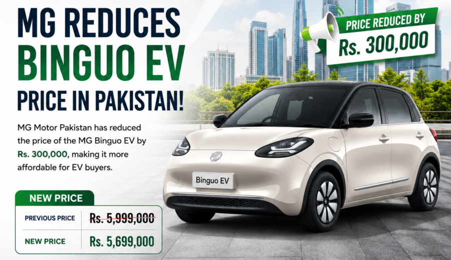 🚗 MG Reduces Binguo EV Price in Pakistan by Rs. 300,000