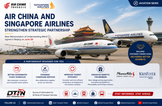 Air China and Singapore Airlines Strengthen Strategic Partnership with New Memorandum of Understanding