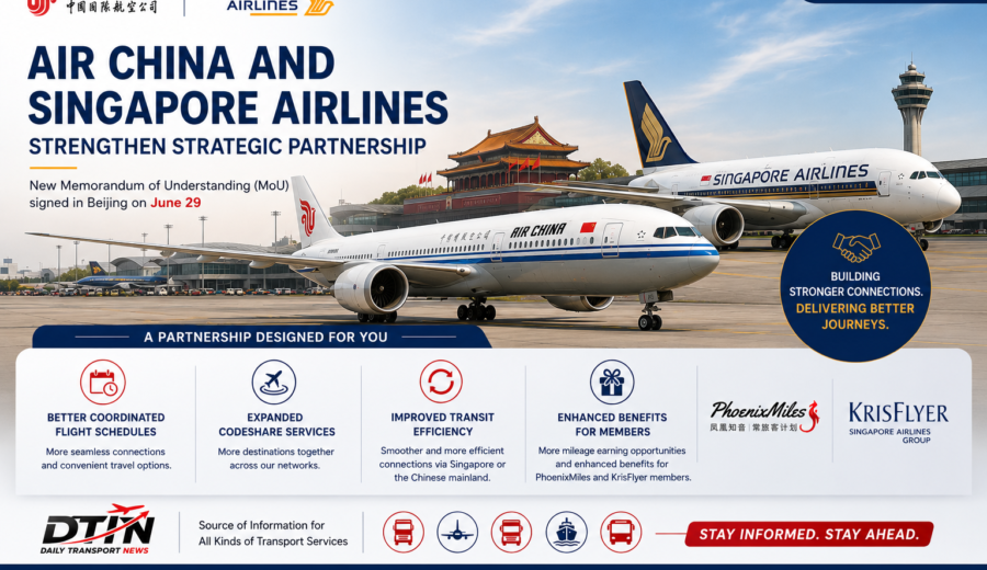 Air China and Singapore Airlines Strengthen Strategic Partnership with New Memorandum of Understanding