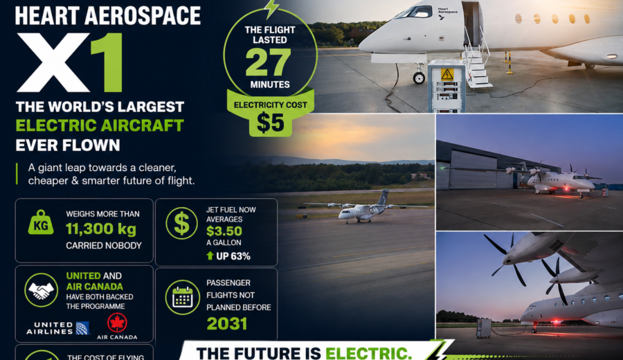 Heart Aerospace X1: World’s Largest Electric Aircraft Completes 27-Minute Flight for About $5